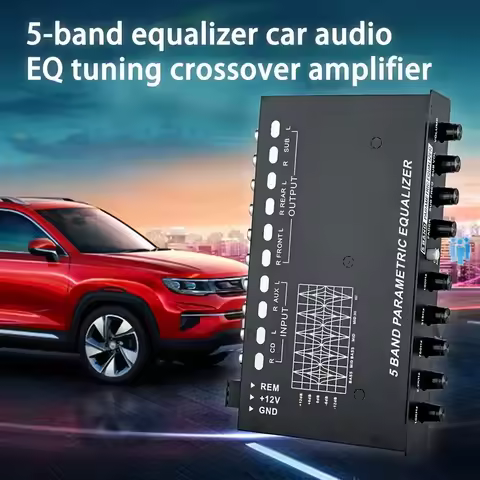 Professional 5 Band Car Equalizer Multifunctional Car Audio EQ Tuning Amplifier Parametric Equalizer