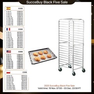 SucceBuy 10/20 Sheet Bun Pan Rack Commercial Bakery Racks with Brake Wheels Aluminum Racking Trolley