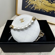 【近新閒置❤️】 Chanel  珍珠圓餅包 白色牛皮 斜挎包
