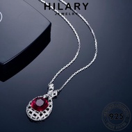 HILARY JEWELRY Korean For 925 Women 純銀項鏈 Accessories Perempuan Sterling Fine Perak Necklace Silver Ruby Original Chain Leher Rantai Pendant N1577