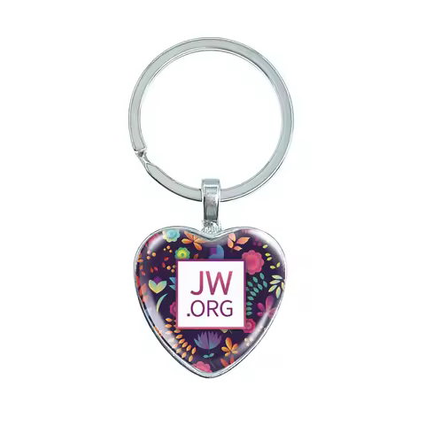 Jw. Org Romantic Flower Jehovah's Witness Heart Keychain Give Men's And Kdis Necklaces Jewelry Gift