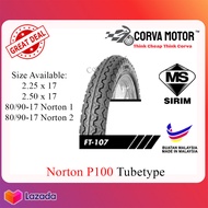 TAYAR NORTON MOTOSIKAL P100 TIUB TAYAR 2.25-17 2.50-17 (225-17 250-17) 80/90-17 NORTON1 80/90-17 NOR