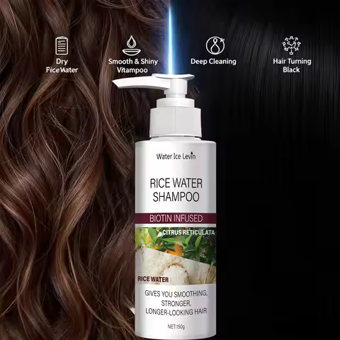 Rice Water Shampoo with Biotin & Keratin - Smoothing & Strengthening, Citrus Freshness, Winter Hair 