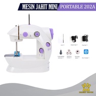 Bright Crown Terbaru Mesin Jahit Mini Portable 202A Mesin Jahit Multifungsi + Lampu Malam Rapi Kokoh