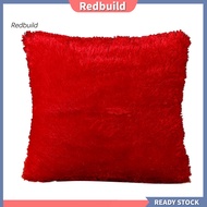 redbuild|  43x43cm Soft Plush Solid Color Throw Pillow Case Cushion Cover Home Sofa Decor