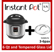 Instant Pot Duo 60 V2 7-in-1 Electric Pressure Cooker, 6Qt, 5.7L, 1000W, Brushed Stainless Steel/Black, 220-240V, Stainless Steel Inner Pot, SG 3-pin Plug Instantpot with Instant Pot Tempered Glass Lid.Instant pot,Instant pot and glass lid cover