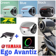 Combo Set Monorack Rapido YAMAHA Ego Avantiz Top Box Alien ABS Tail Box Siput 35L + LED Lighting Acc