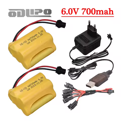 6V NICD AA 700mAh Rechargeable RC Toys Battery 6V NI-CD Battery Charger with SM connector for Electr