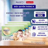 [Pack of 50 Sheets] PASEO Baby Tissue Paper, Soft and Smooth, Safe for Sensitive Skin (3 Layers)
