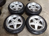 Velg Mobil Bekas Ring 16 AZEV Lebar 8-9 Lubang 4 Ban 195 50 R16