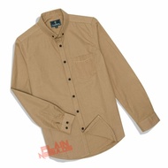 KEMEJA Men's Plain Shirt Long Sleeve Slimfit Basic Mocca Cream Big Size ML-XL-XXL-XXXL