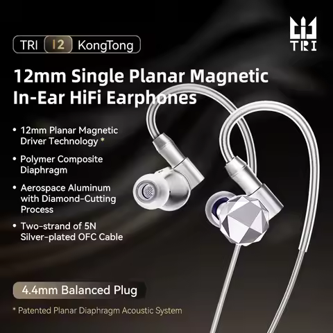 2026 Flagship Masterpiece –TRI i2-KONGTONG IEMS In-Ear Earphones 12mm Single Planar ORTHODYNAMIC 4.4