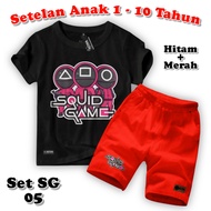 Squid GAME SET VIRAL CHILDREN 1-10 YEARS || T-shirt + SQUID GAME SHORTS