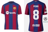 2023-2024 Barcelona Home Jersey Lewandowski Jong Fati Dembele Pedri Football Tshirts Plus Size