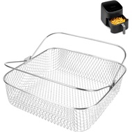 Square Air Fryer Basket for 5.8QT 6QT COSORI Air Fryer Accessories, 304 Stainless Steel Mesh Basket 