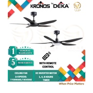 Deka Kronos Ceiling Fan With Remote Control F5DC (56 Inch) F5DC BABY (46 Inch) / With LED Light F5DCL (BLACK)