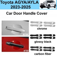 Toyota AGYA/AYLA 2023-2025 4Pcs Car Door Handle Carbon Fiber/ Glossy Black/ Chrome/ Forged Carbon Ex