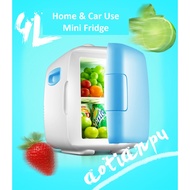 Peti Ais Mini Mudah Alih | Mini Car Fridge Freezer Cooler Warm 12V Portable Icebox Travel Refrigerator (Blue)