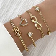 4pcs/Set Women's Love Bracelet Set