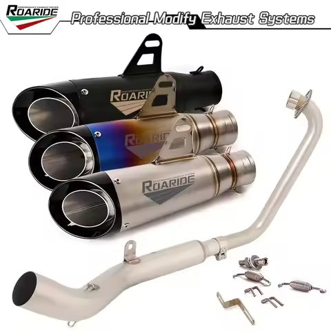Full Exhaust System For Zontes ZT125 U1 ZT125 G1 21-25 Motorocycle Escape Muffler Header Mid Link Pi