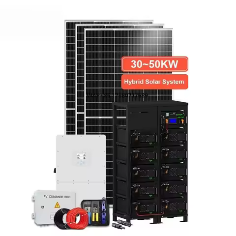EITAI Full Set 50kw 100kw 3 Phase Solar Panel System 60kw 75kw 80kw 100kwh Hybrid Solar Energy 50kwh