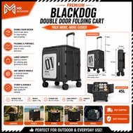 Blackdog Double Door Folding Cart Outdoor Folding Storage Box 60L Camping Trolley Slant Pull Box