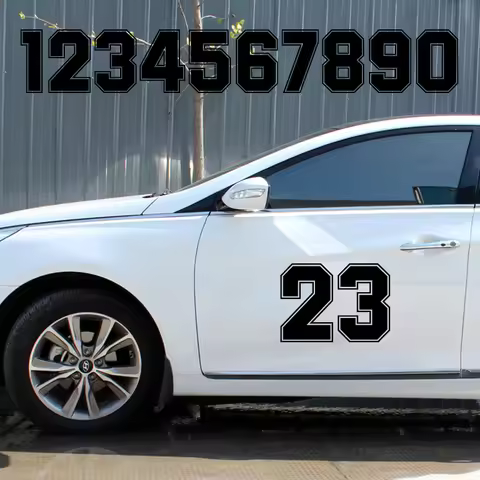 S52148# Racing Numbers Custom 0 1 2 3 4 5 6 7 8 9 Car Stickers Vinyl Decal Motorcycle Decorative Acc