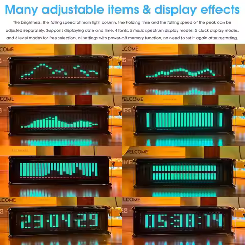 AK2515 Pro Audio Spectrum Analyzer with VFD Display, MIC Input and Advanced AGC