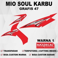 MESIN TRANSPARENT Sticker TRANSPARENT STRIPING UV Sticker Mio Soul Carburetor g47 - Sticker Striping