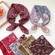 Multifunctional Scarves Square Cotton Scarf Floral Head Scarf Hairband 68x68cm