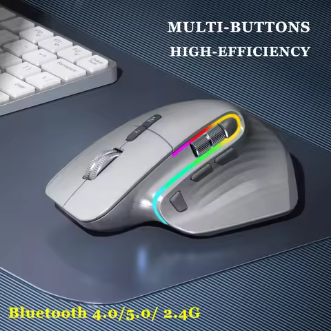 Wireless Gaming Mouse Bluetooth 2.4G Tri-mode Mouse Mute Mice Ergonomic USB-C RGB Rechargeable 5DPI 