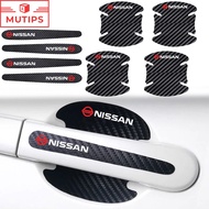 Nissan Carbon Fiber Car Door Bowl Handle Sticker Anti Scratch Protector 8Pcs/Set For Versa Kicks Tiida March Sentra Livina gtr