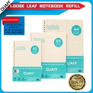 QUAFF A5/B5/A4 Loose Leaf Binder Refill Paper 60 Sheets 20/26/30 Holes