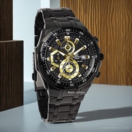 Jam Tangan Pria Edifice EFR-539BK Rantai Black Gold Sporty Diameter 4.4 cm