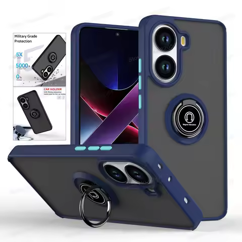 Magnetic Ring Rotating Fold Kickstand Translucent Phone Case For POCO X7 Pro X6 X5 X4 X3 GT F5 F6 Pr
