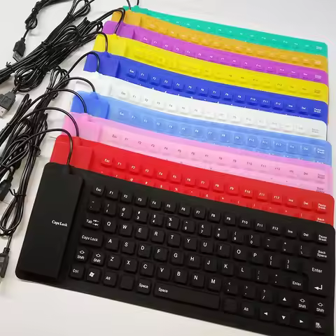 85 Keys Portable Mini USB Keyboard Flexible Waterproof Soft Silicone Gaming Keyboard Tablet Foldable
