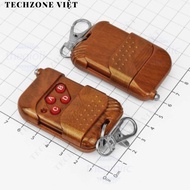Remote 433Mhz Fixed Code 4 Buttons ABCD Wood Color EV1527 TechZone Viet