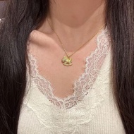 Strobe Inlaid Zircony Horse Pendant Golden Clavicle Chain Niche Gentle Temperament Immediately Rich 