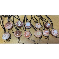 D3222 Natural Raw Ore Agate Dzi Beads Double-Sided Eyed Dzi Beads Necklace