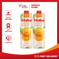 COMBO 2 Hộp Nước Ép Quýt Malee 1L | Malee 100% Mandarin Orange Juice 1L