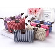 Bag Cosmetic Stripe Make up Beg Travel Waterproof Beg Perempuan Coin Bag