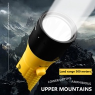 Diving Long Distance Torch Strong Light Underwater 80m Dive Lamp 3 Modes Rechargeable Dive Light for