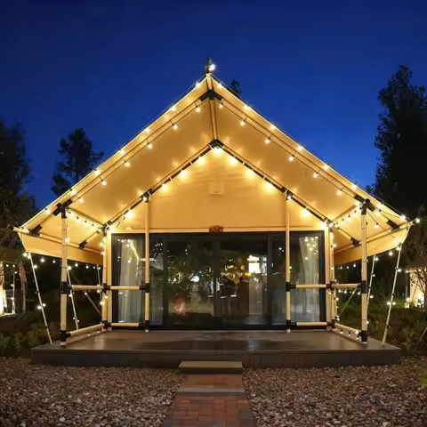 Outdoor Luxury Hotel Living Resort Custom Homes Single Four-Season Glamping Hut Bathroom Safari Lodg