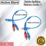 Cable RCA 1Female to 2Male / 1Male to 2Female Splitter Stereo Audio Y Adapter Cable Wire Connector
