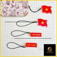 COMBO NEM GIFTS national flag phone hanger, flag keychain, love keychain, national flag keychain
