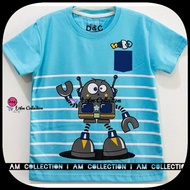 AM AM AM AM | D&C Kids T-Shirt Robot Character Stripedbiru