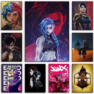 Arcane League of Legends Wall Art Vi Jinx Ekko Canvas Print Anime Video Game Poster for Gaming Room 