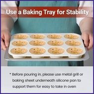 Muffin Tins Muffin Baking Pan 12-Cups Nonstick Reusable Heat-Resistant Silicone Mold For Oven Airfry