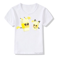 Kawaii Funny Milk Tea Pattern Anime T-Shirt Cute Kids Tops Summer Boy Girl New T-Shirt Casual White 