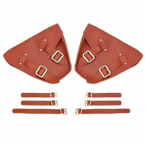1 Pair Motorcycle Brown Leather Side Saddle Bags For Honda Rebel CMX 300 500&ABS Models 2017-2023
